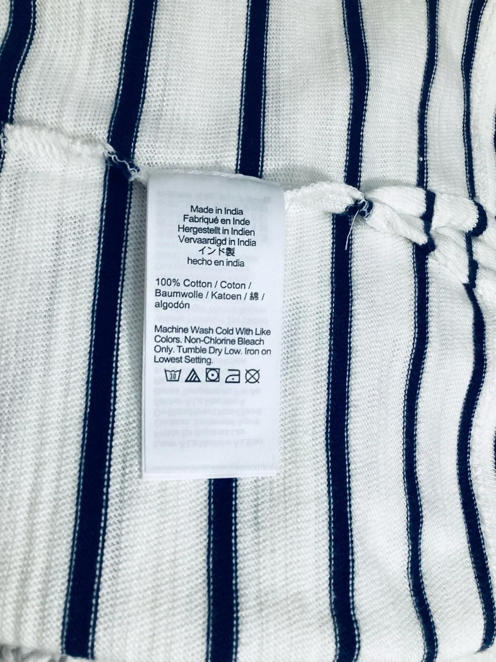 J. Crew Navy White Striped V-Neck Pullover Cotton Sweater Hoodie XL Relaxed NWT